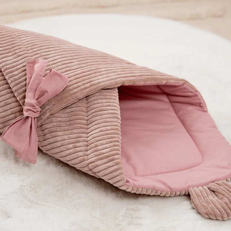 MeowBaby Einschlagdecke Cord zum Schlafen & Kuscheln – Ästhetik ecru/beige
