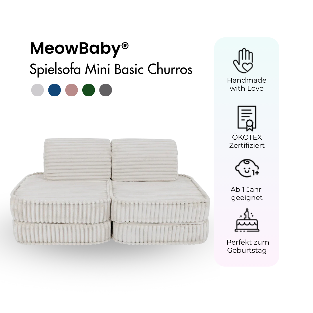 MeowBaby Play Sofa Mini Basic Churros - Cotton Beige
