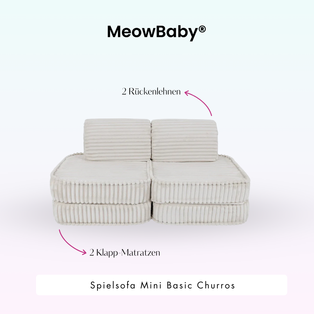 MeowBaby Play Sofa Mini Basic Churros - Cotton Beige