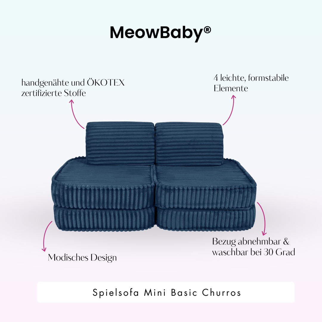 MeowBaby Play Sofa Mini Basic Churros - Cotton Beige