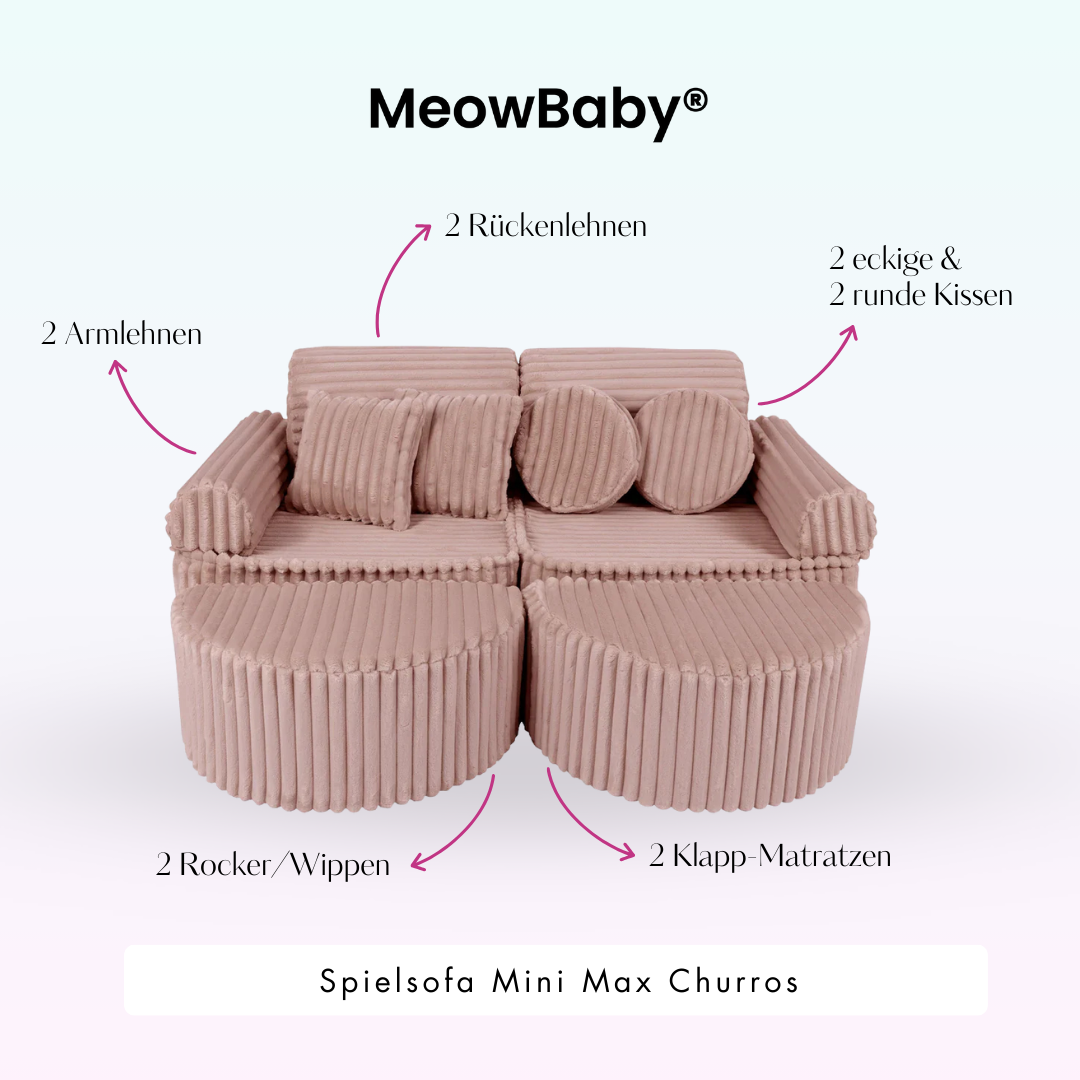 MeowBaby Play Sofa Mini Max Churros - Cotton Beige