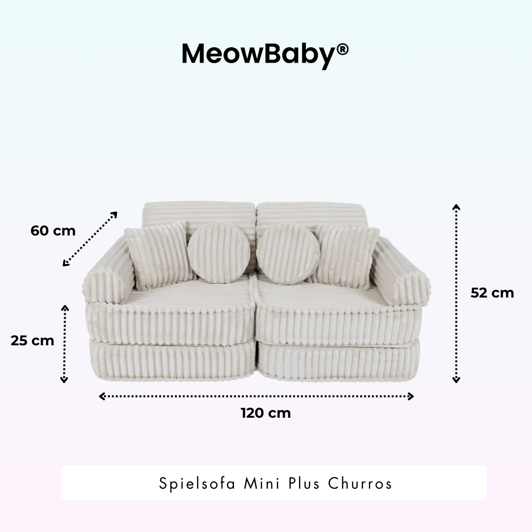 MeowBaby Spielsofa Mini Plus Churros - Plüschcord Edition