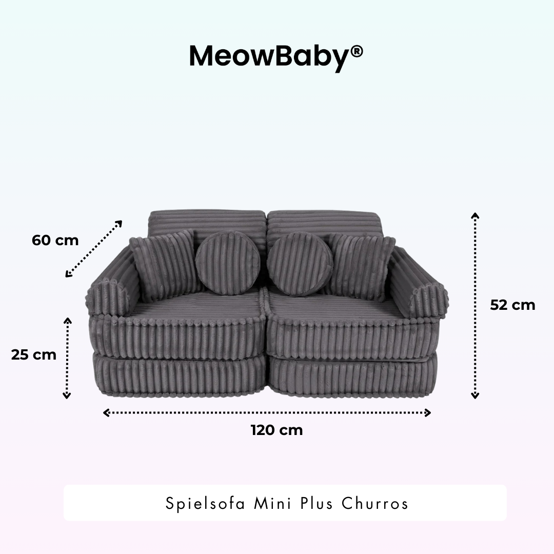MeowBaby Spielsofa Mini Plus Churros - Plüschcord Edition