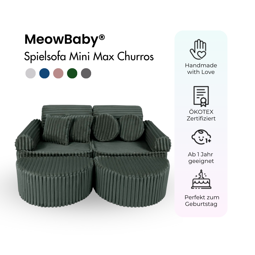 MeowBaby Spielsofa Mini Max Churros - Plüschcord Edition