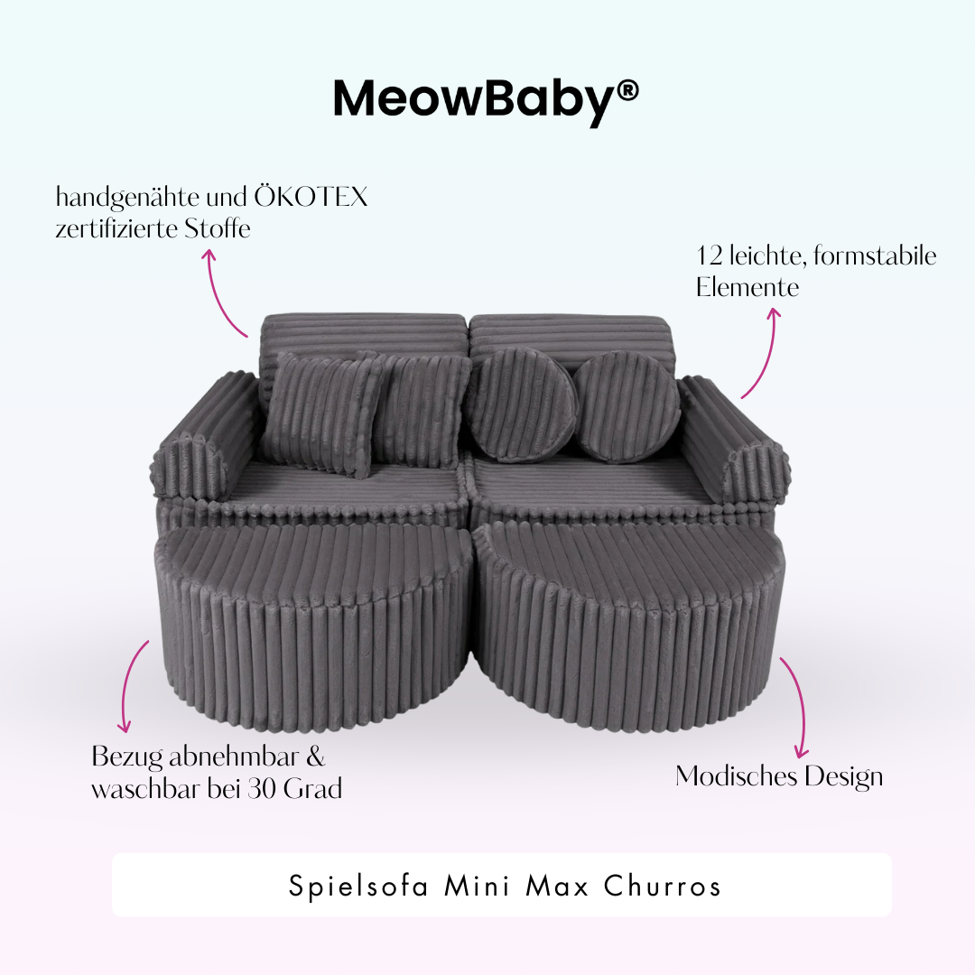 MeowBaby Play Sofa Mini Max Churros - Cotton Beige