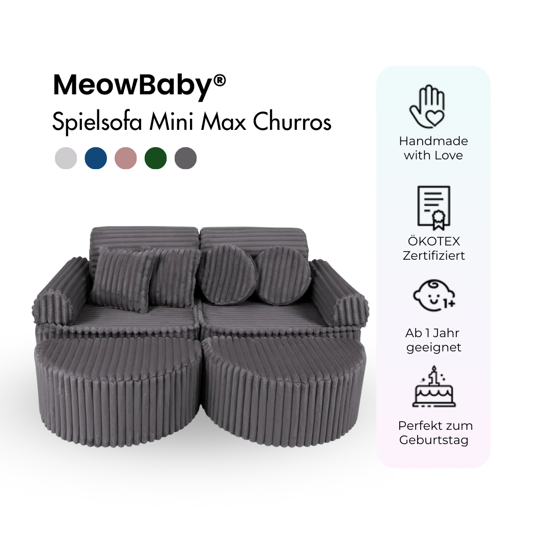 MeowBaby Play Sofa Mini Max Churros - Cotton Beige