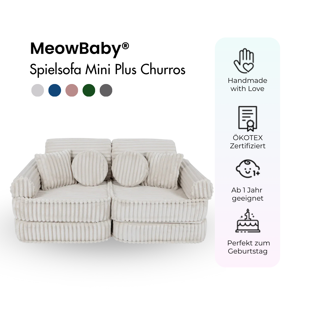 MeowBaby Spielsofa Mini Plus Churros - Plüschcord Edition
