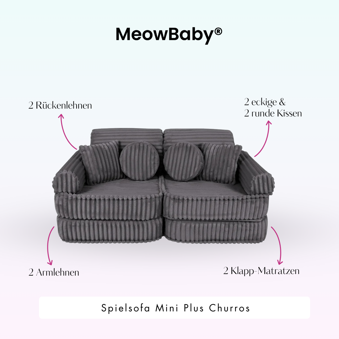 MeowBaby Play Sofa Mini Plus Churros - Cotton Beige