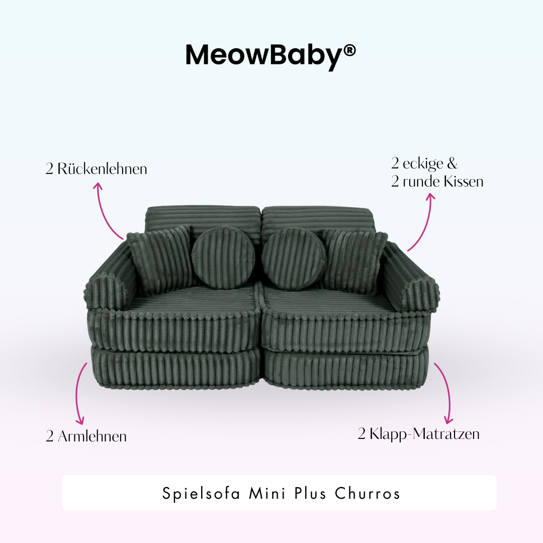 MeowBaby Play Sofa Mini Plus Churros - Cotton Beige