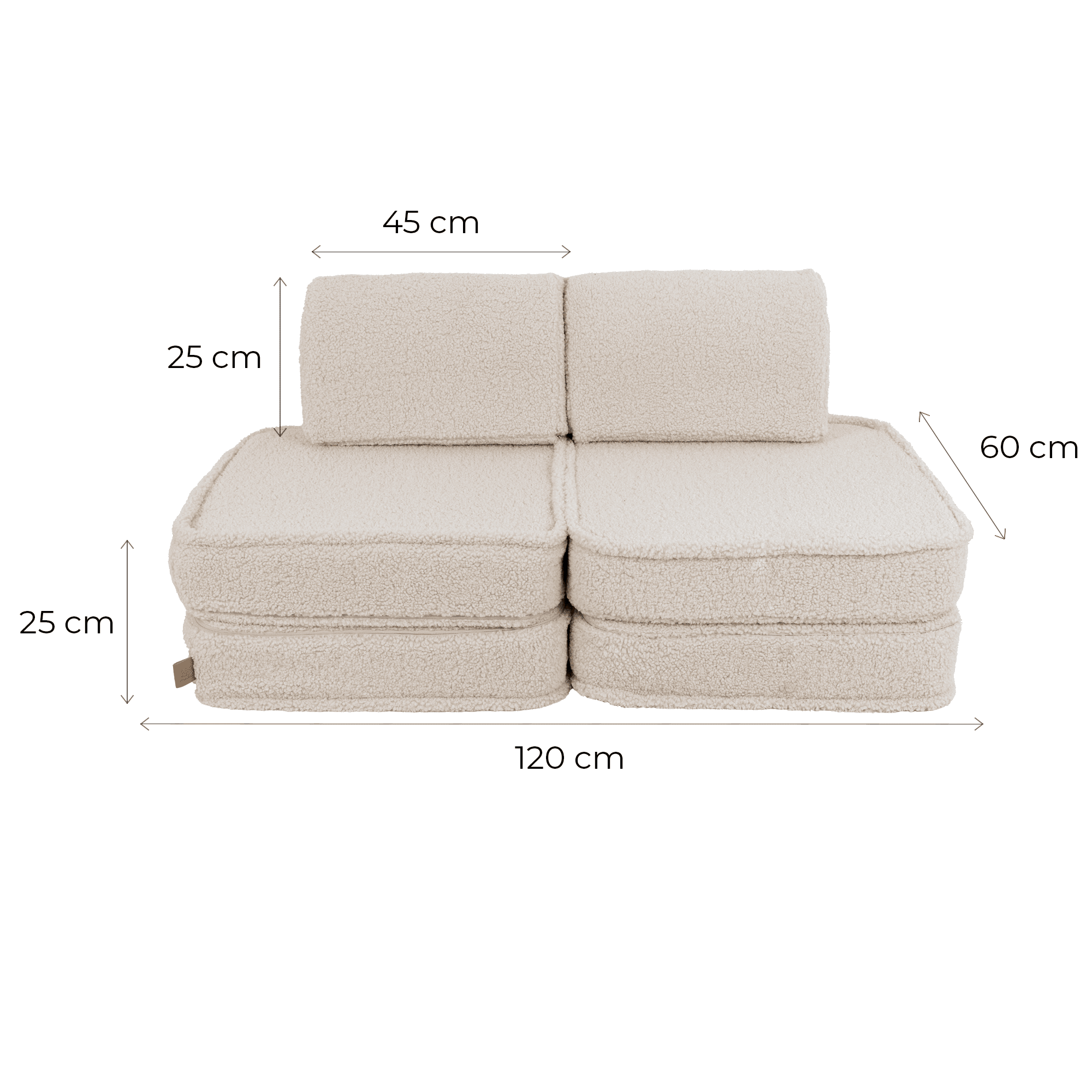 MeowBaby Play Sofa Mini Basic Bearly - beige/cream