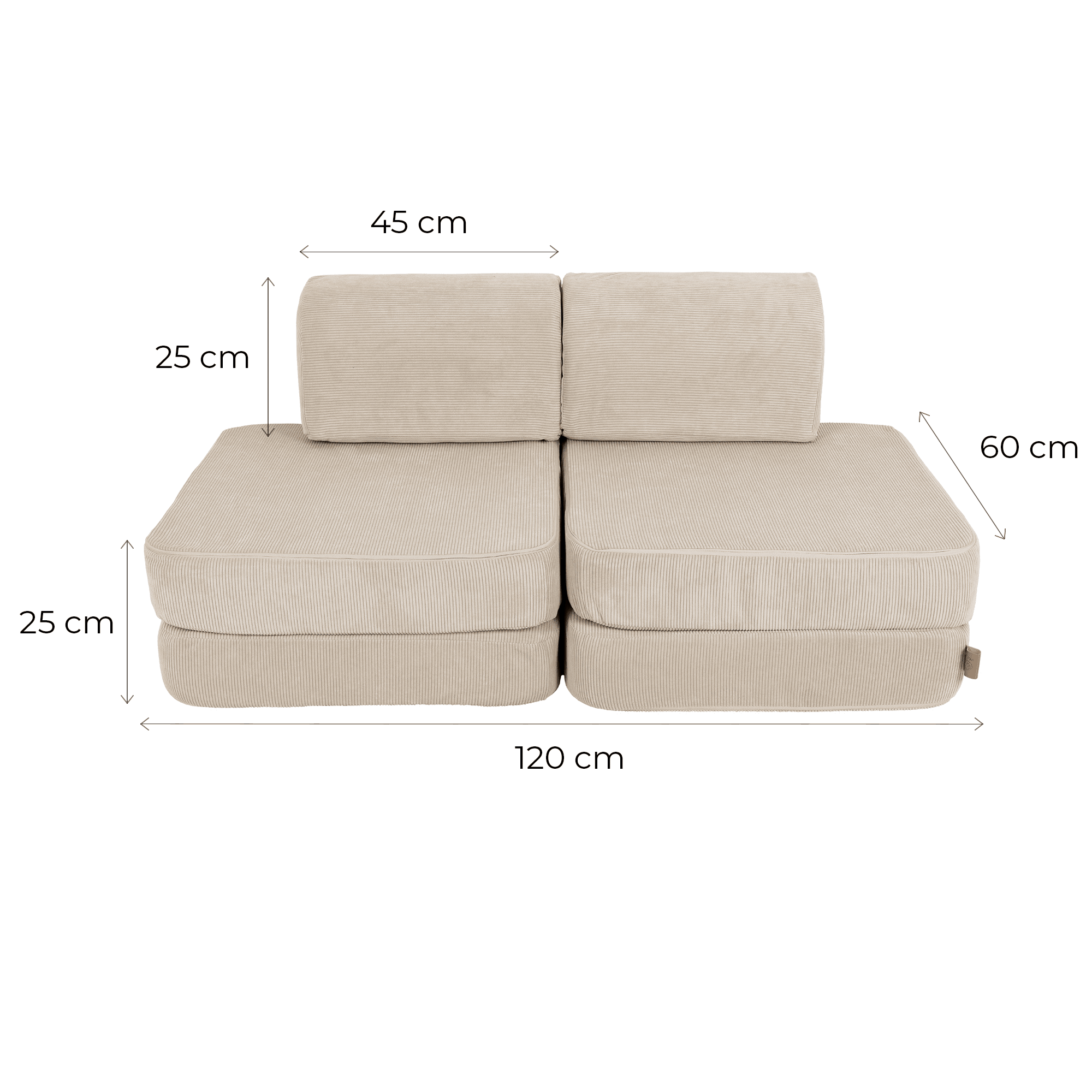 MeowBaby Play Sofa Mini Basic Cord Premium - beige
