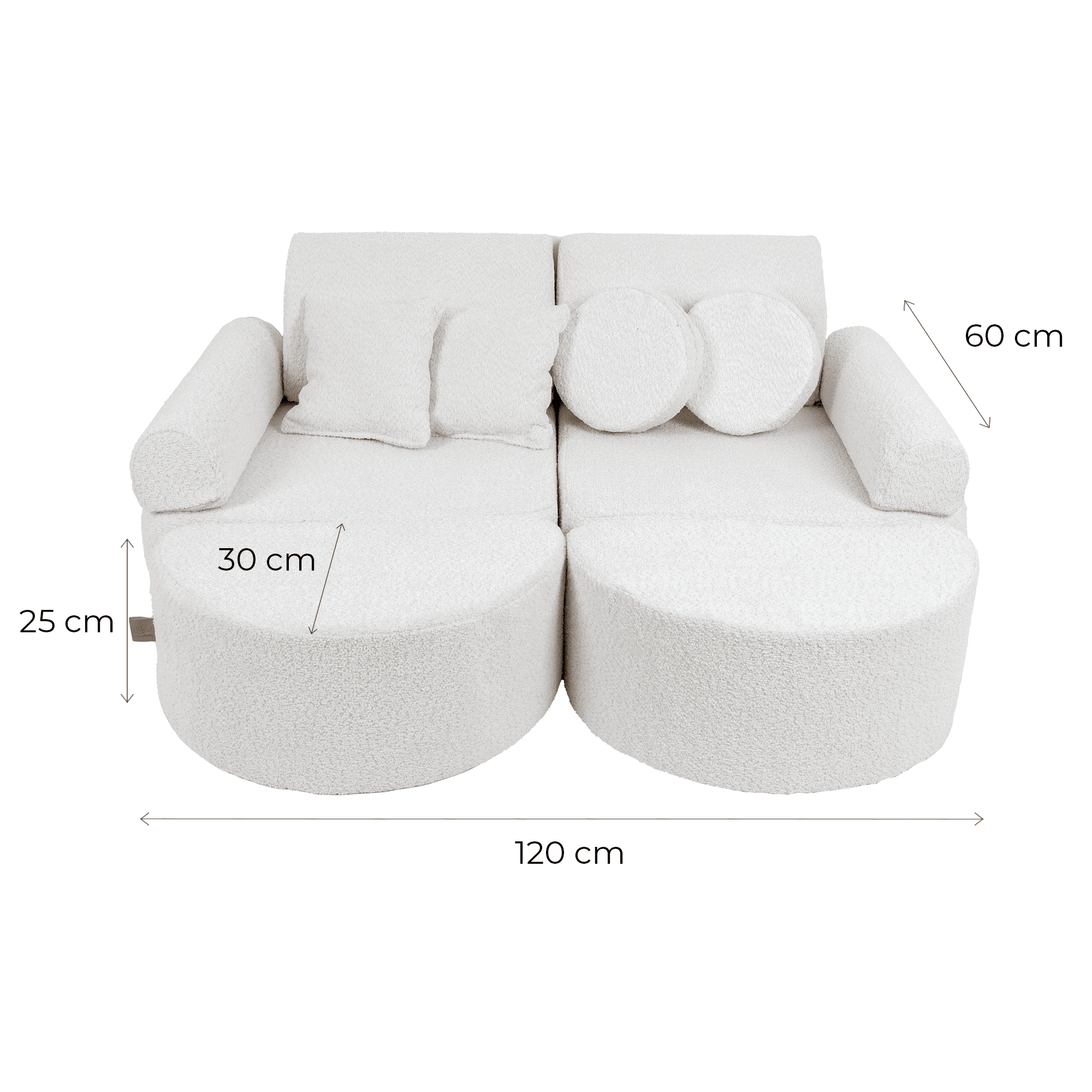 MeowBaby play sofa Mini Max Bouclé - cream/white