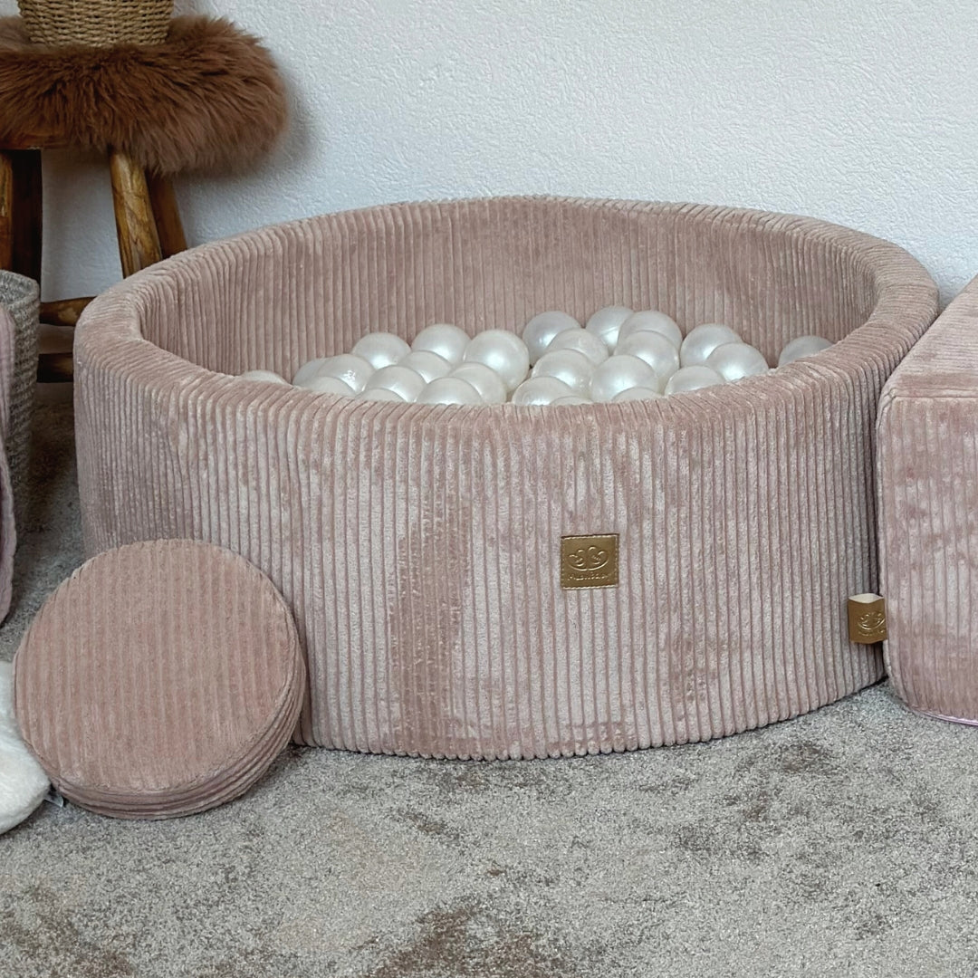 MeowBaby Ball Pit Aesthetic Cord ecru 90x30 cm, 200 balls - custom color selection