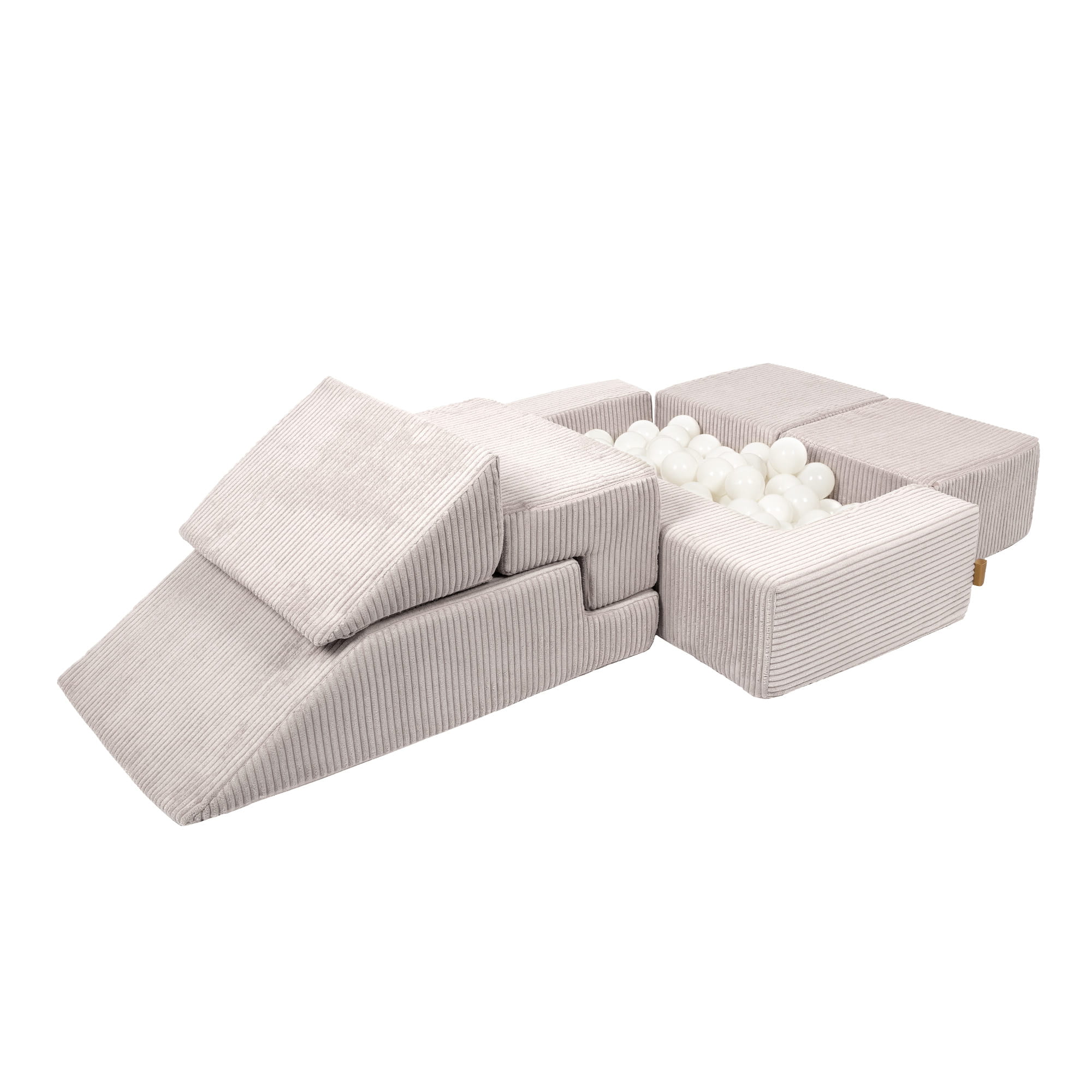 MeowBaby Spielsofa Bricks Ästhetik ecru/beige, 100 Bälle - eigene Farbauswahl