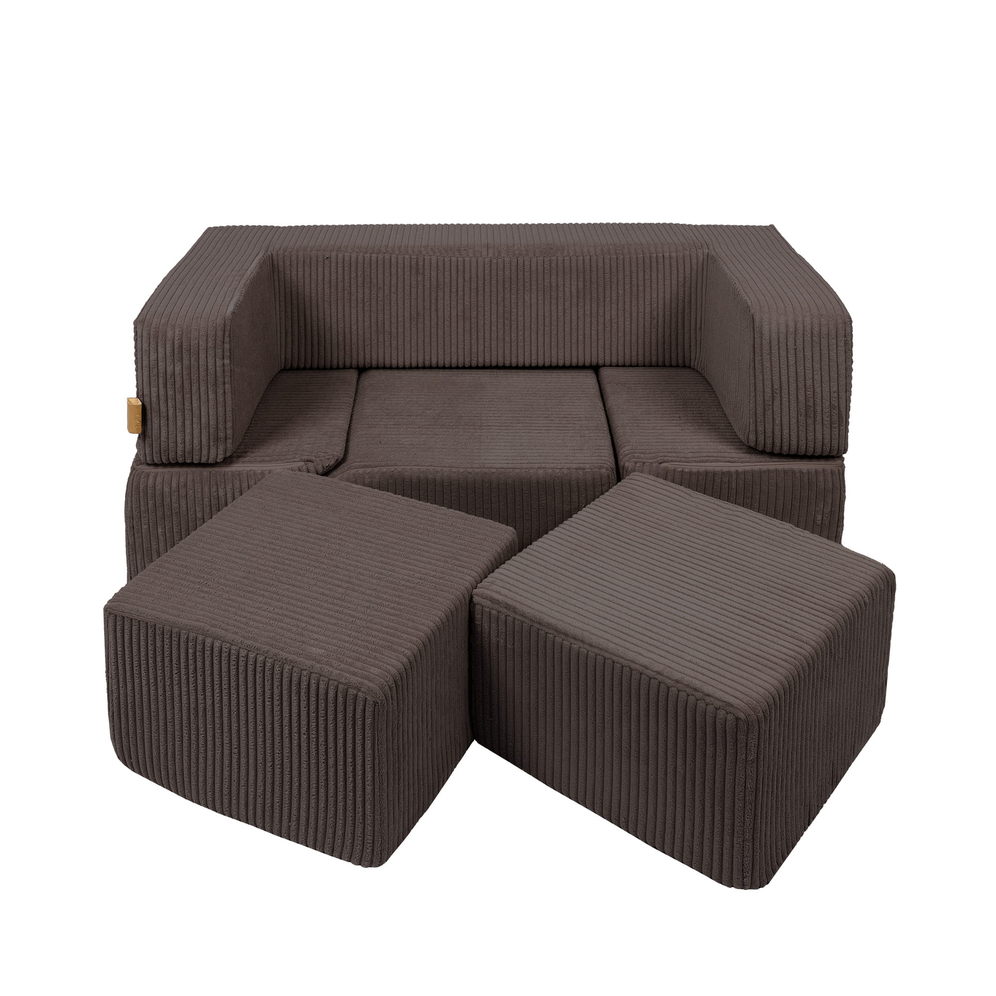 MeowBaby Spielsofa Bricks Ästhetik braun, 100 Bälle - eigene Farbauswahl