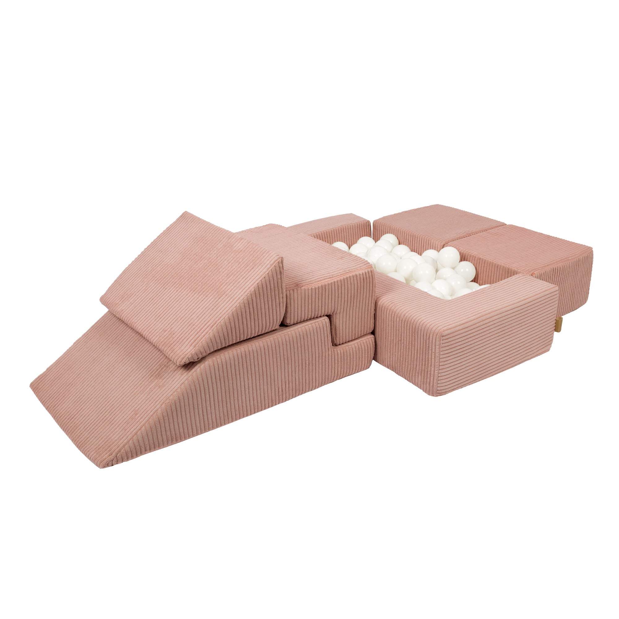 MeowBaby Spielsofa Bricks Ästhetik powder pink, 100 Bälle - eigene Farbauswahl