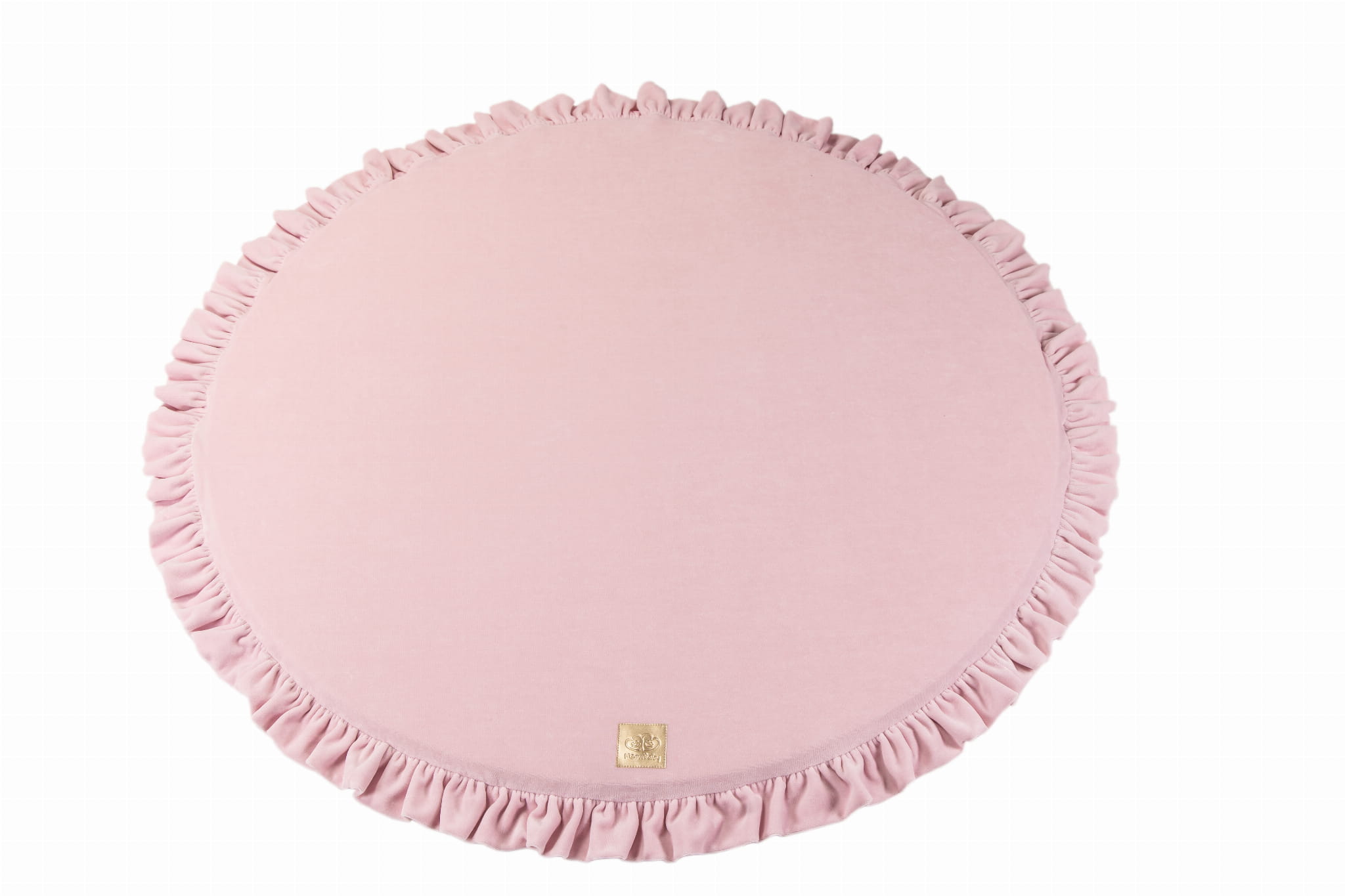 MeowBaby Spielmatte Velvet mit Volant 100cm - Hellrosa