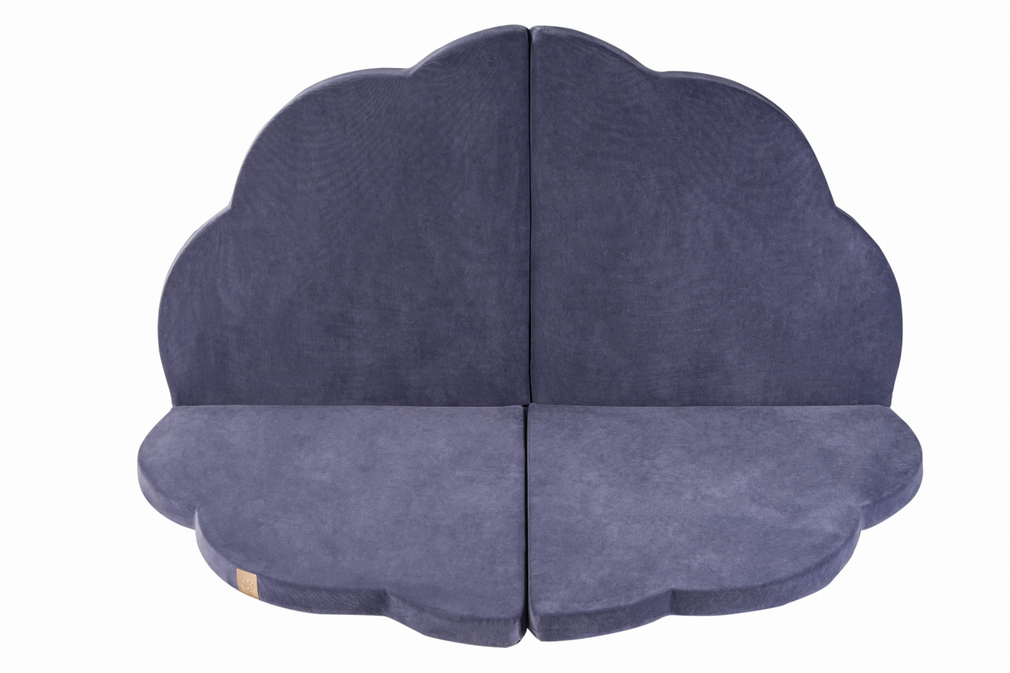 MeowBaby Spielmatte Wolke Velvet 160x160cm - Grau-Blau