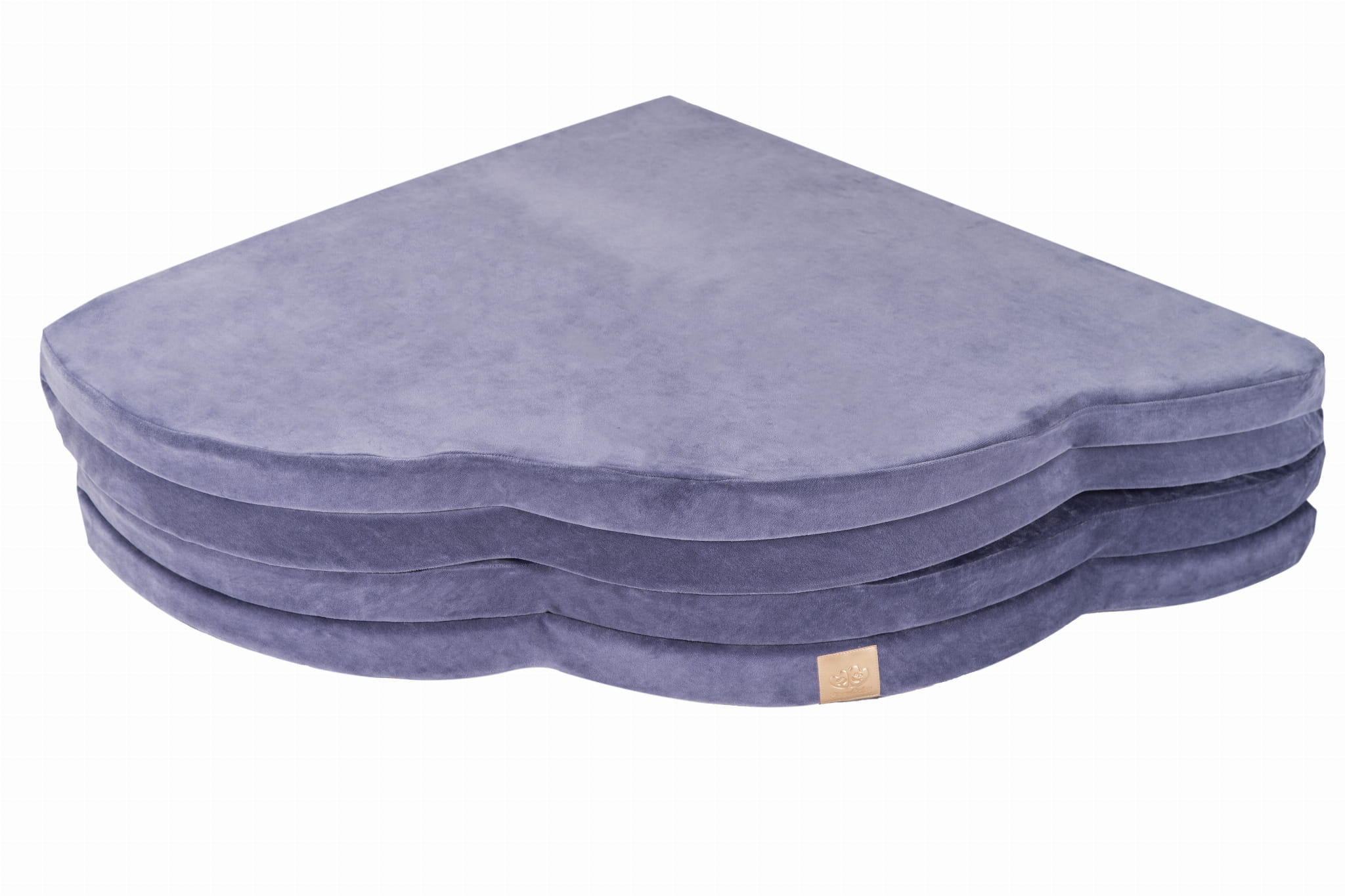 MeowBaby Spielmatte Wolke Velvet 160x160cm - Grau-Blau