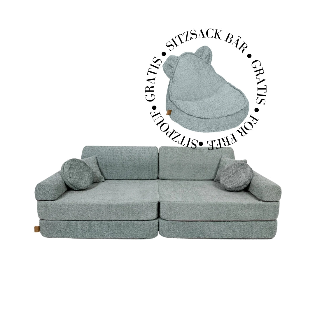 MeowBaby Spielsofa Premium Bouclé - fresh mint