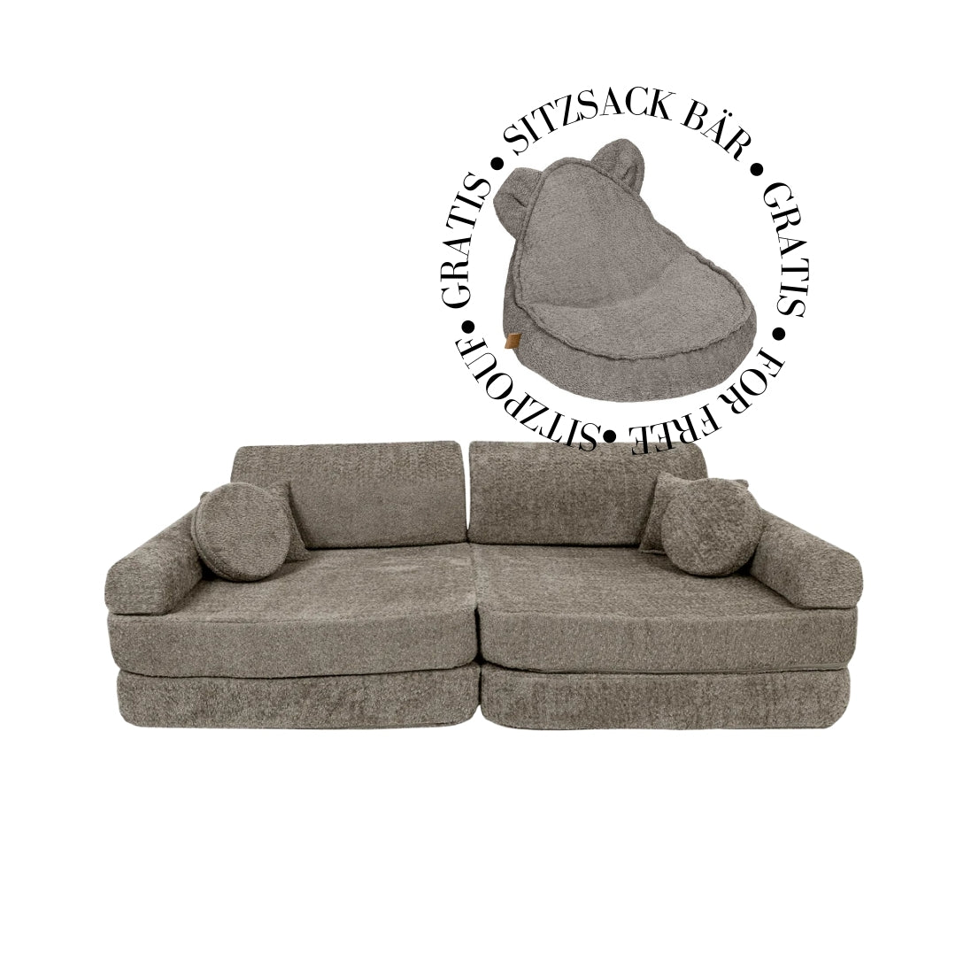 MeowBaby Spielsofa Premium Bouclé - taupe