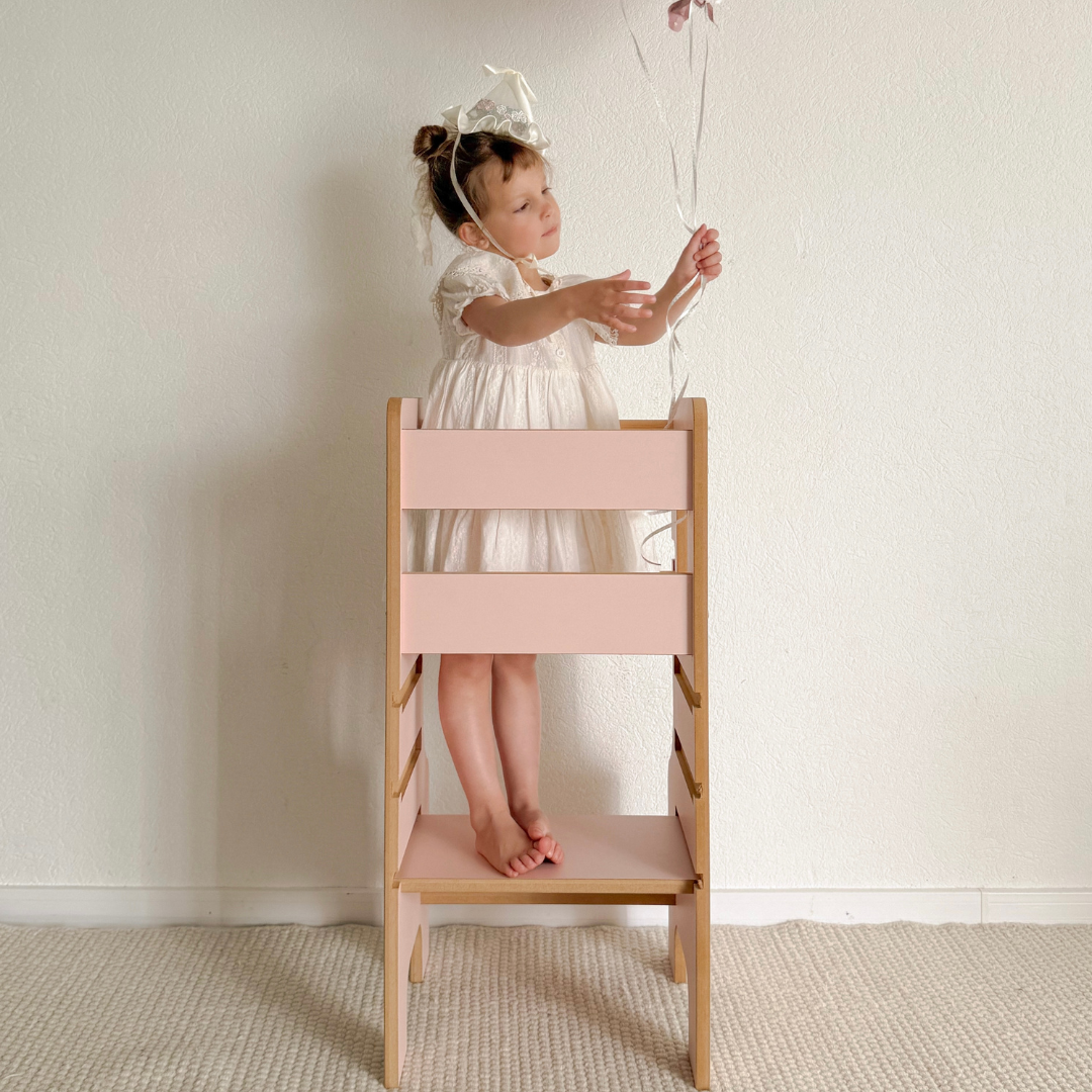 MeowBaby Montessori Küchenhelfer/Lernturm Solid