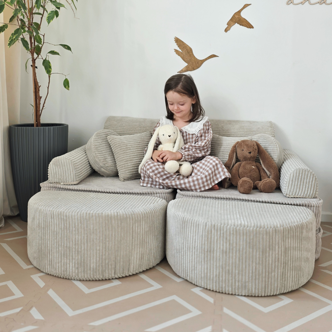 MeowBaby Play Sofa Mini Max Aesthetic Cord - ecru/beige