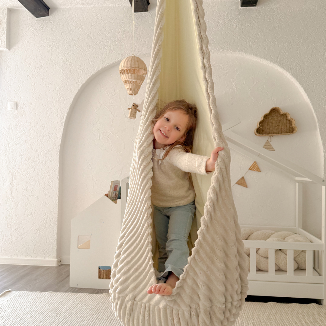 MeowBaby Hängesessel Cocoon Churros Plüsch-Cord