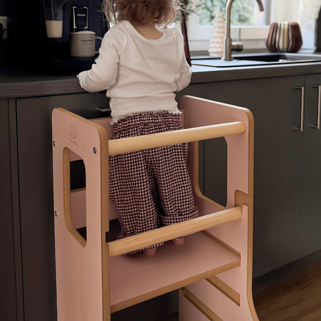 MeowBaby Montessori Küchenhelfer/Lernturm Solid