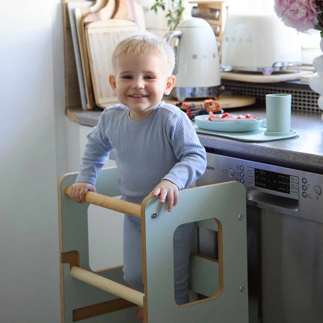 MeowBaby Montessori Küchenhelfer/Lernturm Solid