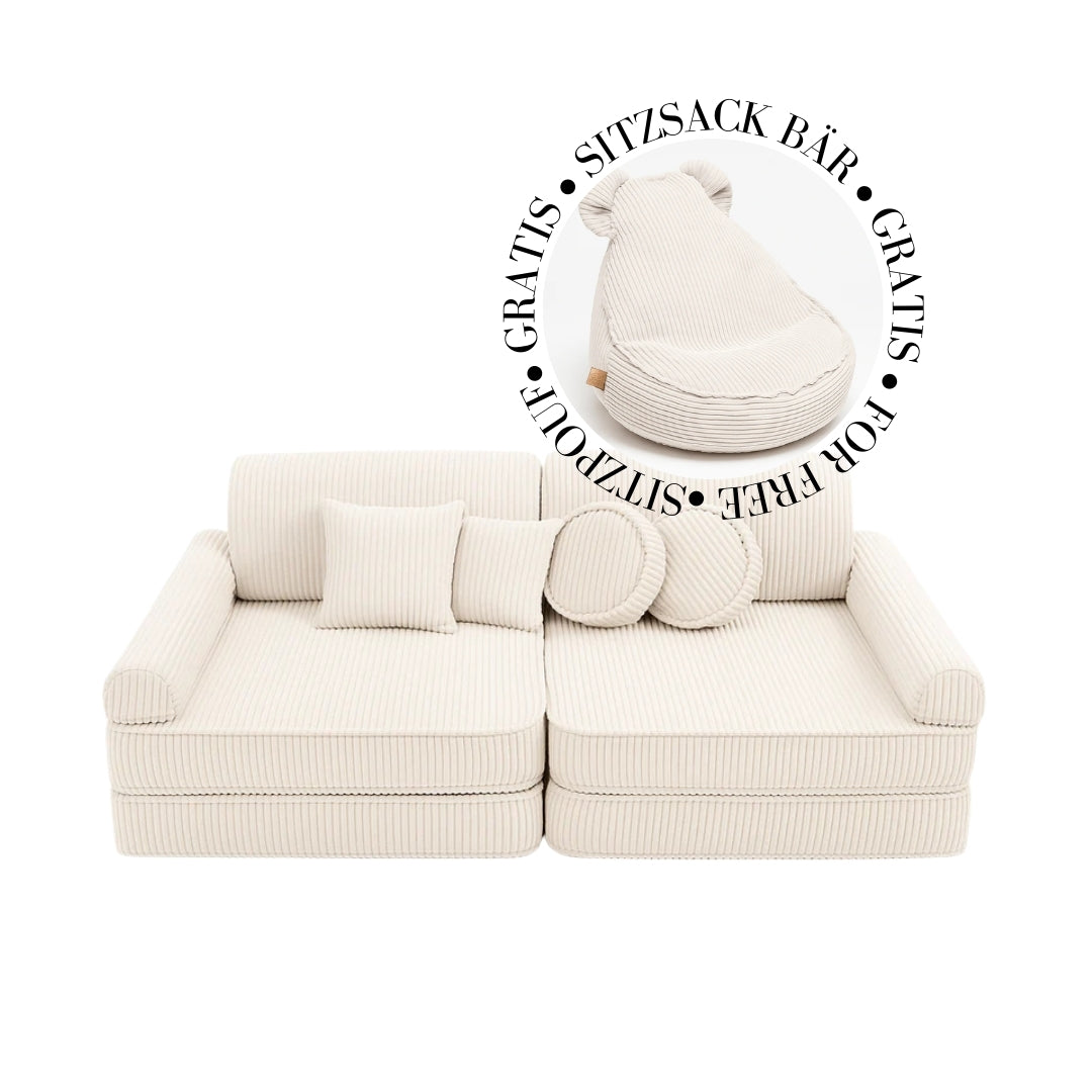 MeowBaby Spielsofa Ästhetik Cord - ecru/beige