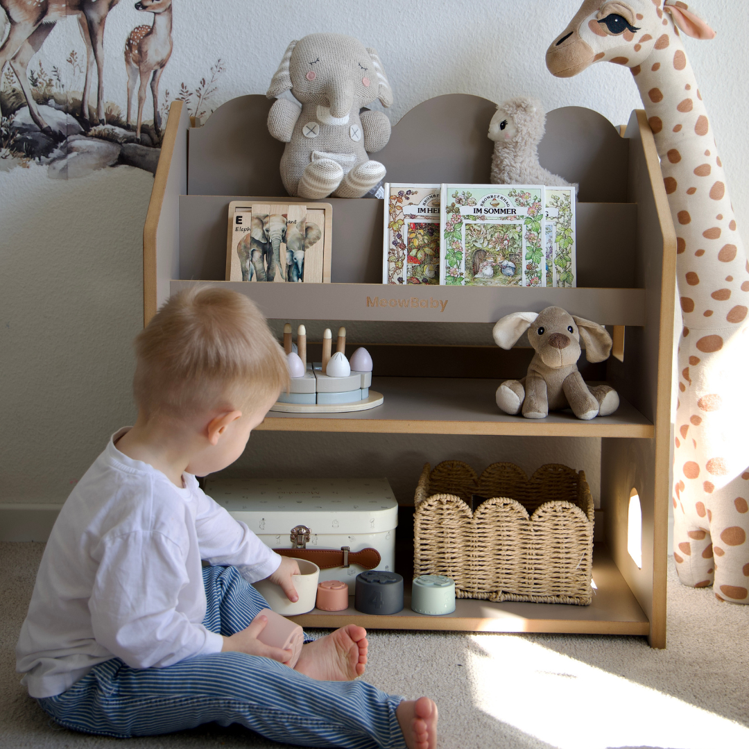 MeowBaby 2-in-1 Montessori-Bücherregal Cloudy