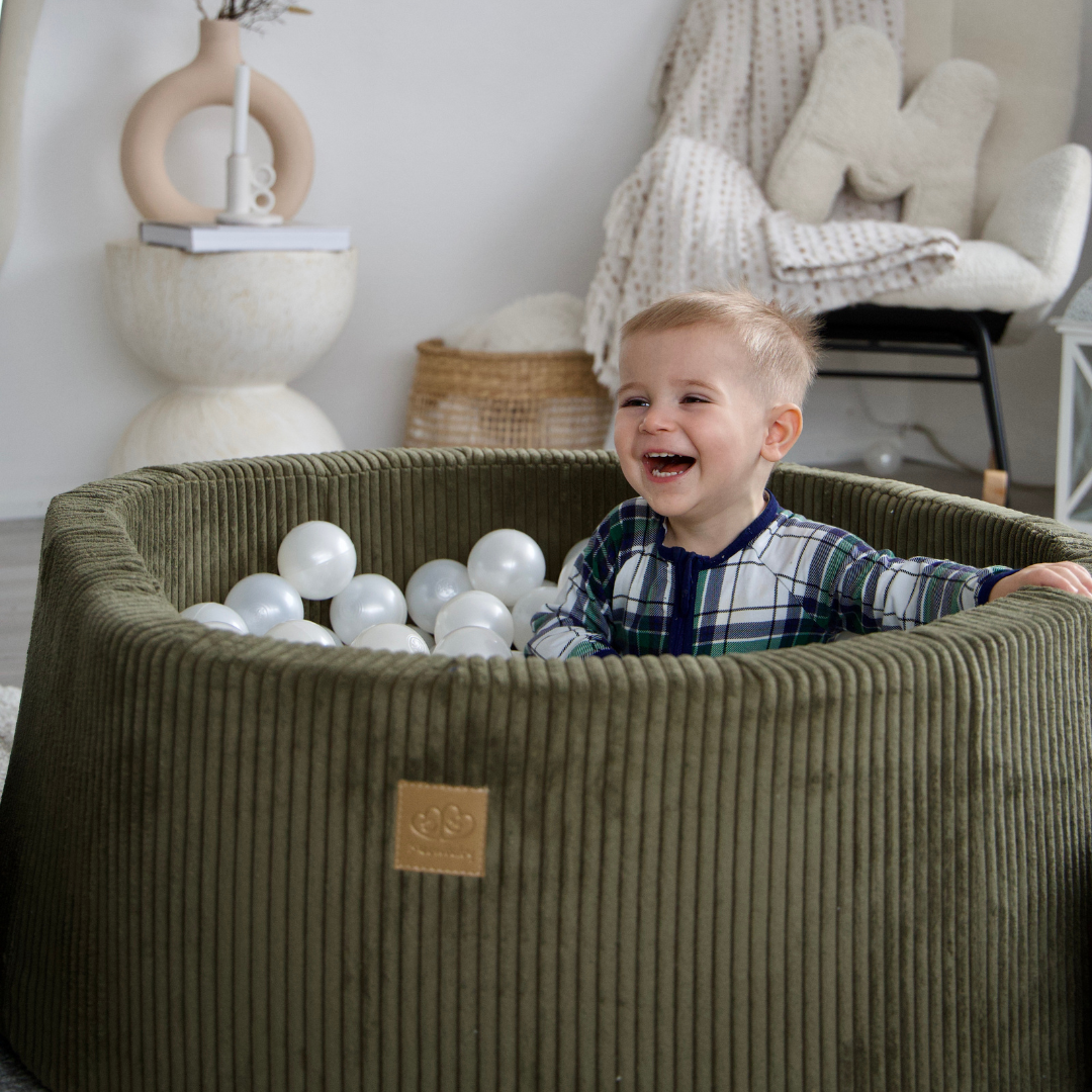 MeowBaby Ball Pit Aesthetic Cord ecru 90x30 cm, 200 balls - custom color selection