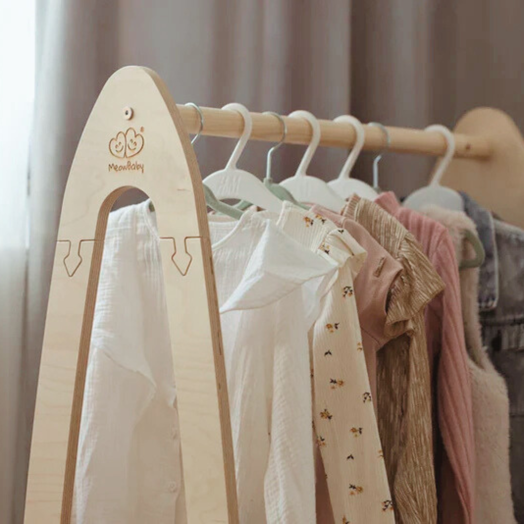 MeowBaby Montessori Clothes Rack Small - Natural