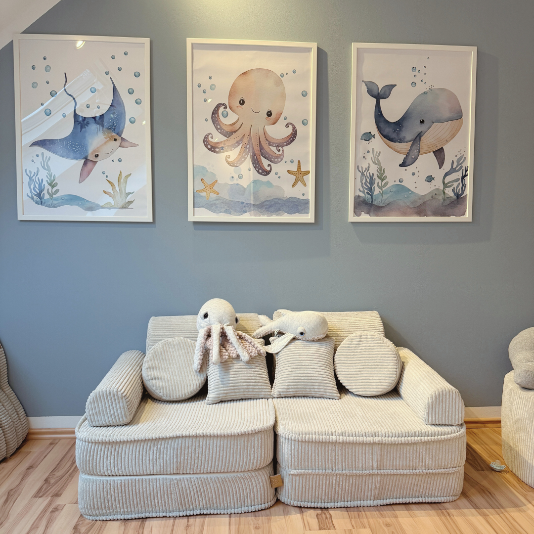 MeowBaby Play Sofa Mini Plus Aesthetic Cord - ecru/beige