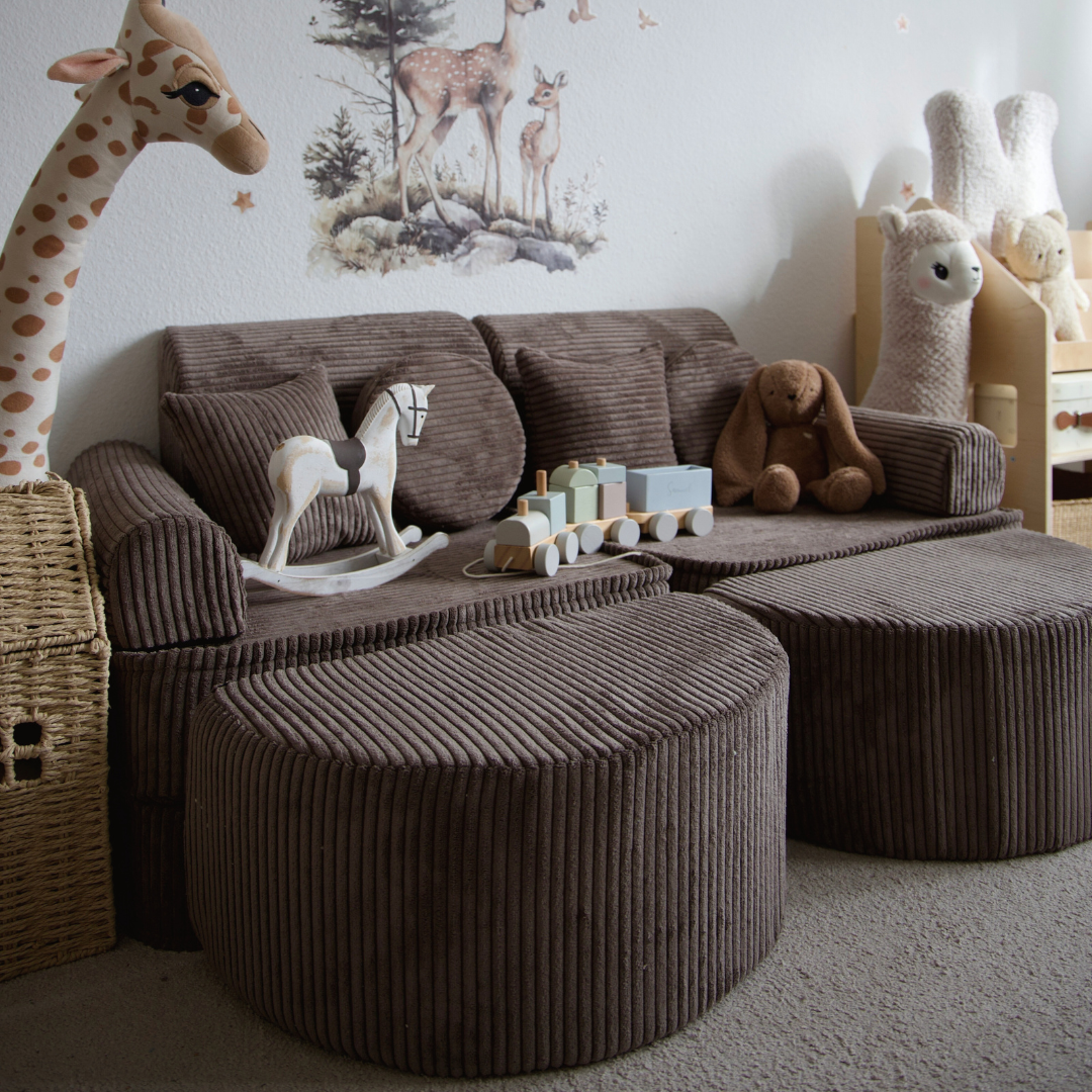 MeowBaby Play Sofa Mini Max Aesthetic Cord - ecru/beige