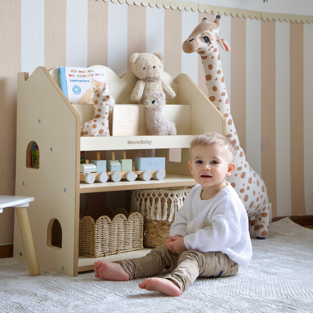 MeowBaby 2-in-1 Montessori-Bücherregal Cloudy