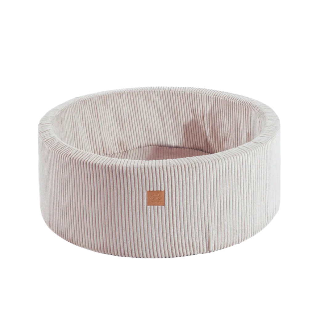 MeowBaby Bällebad Ästhetik Cord ecru 90x30cm, 200 Bälle - Fertigsets