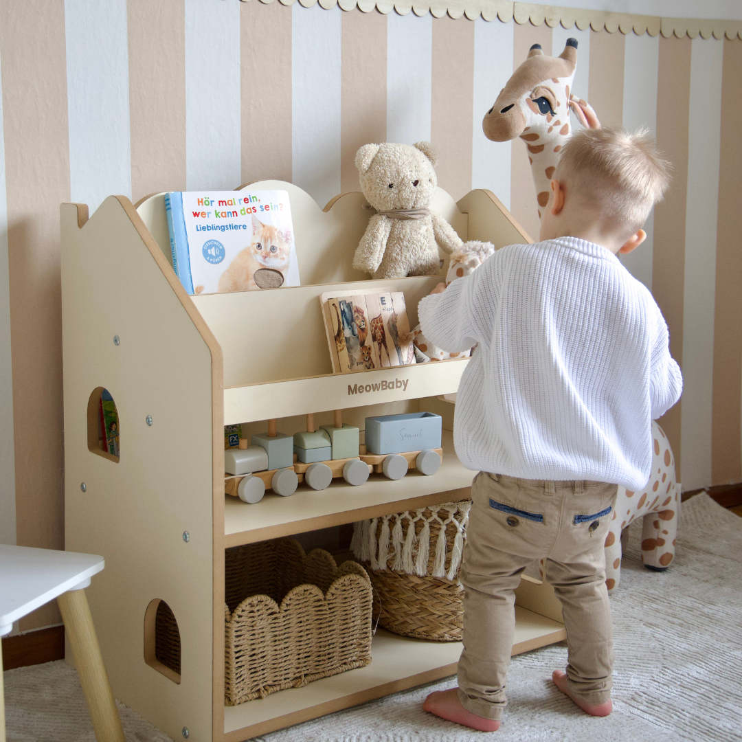 MeowBaby 2-in-1 Montessori-Bücherregal Cloudy