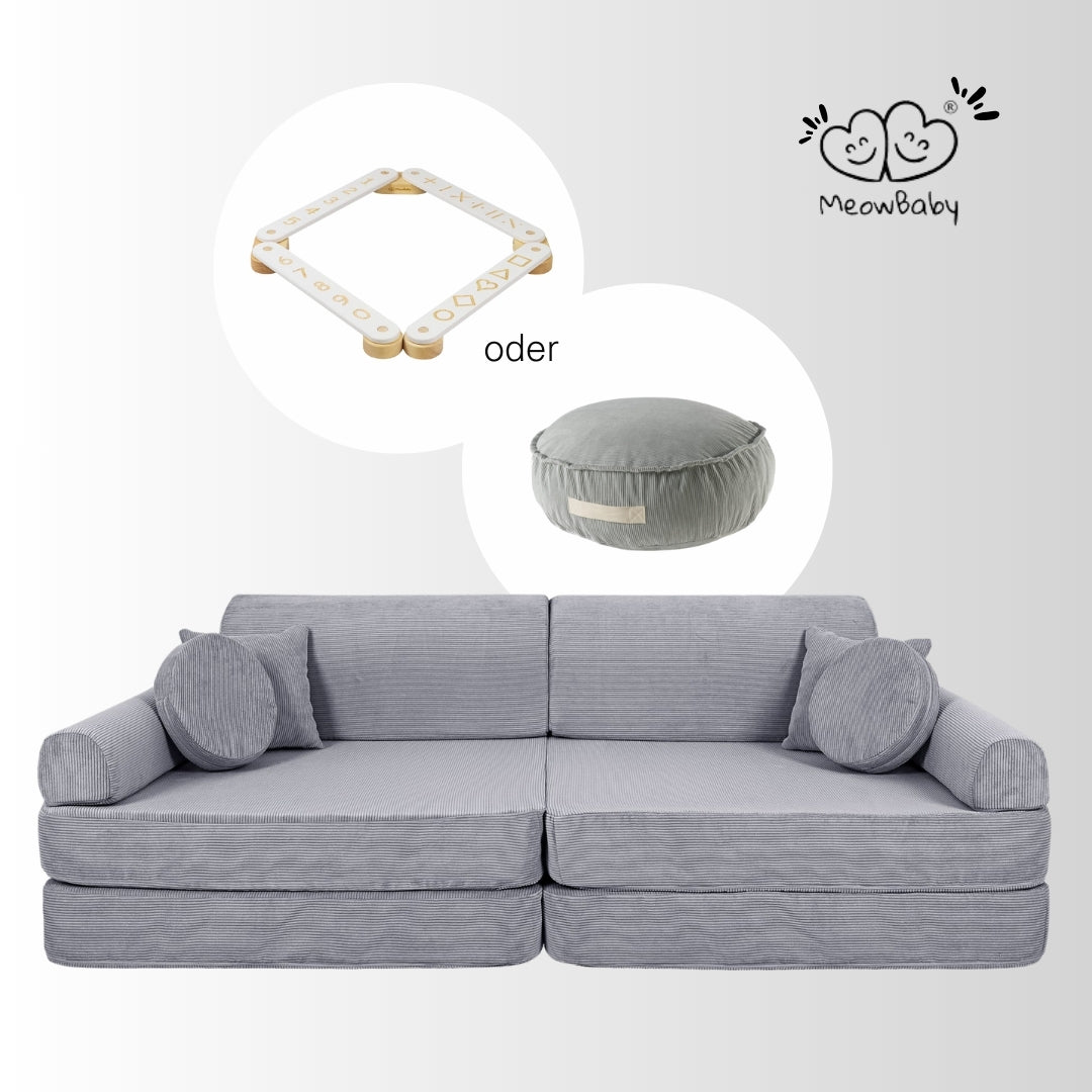 MeowBaby Spielsofa Cord Premium - grau