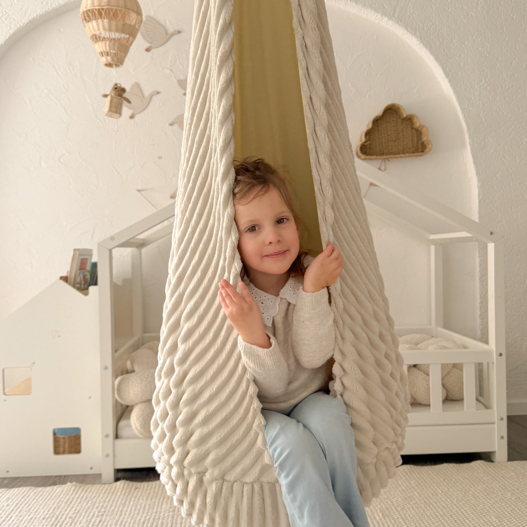 MeowBaby Hängesessel Cocoon Churros Plüsch-Cord