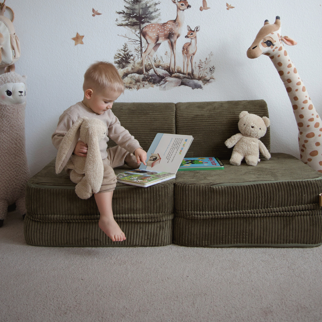 MeowBaby Play Sofa Mini Basic Aesthetic Cord - ecru/beige