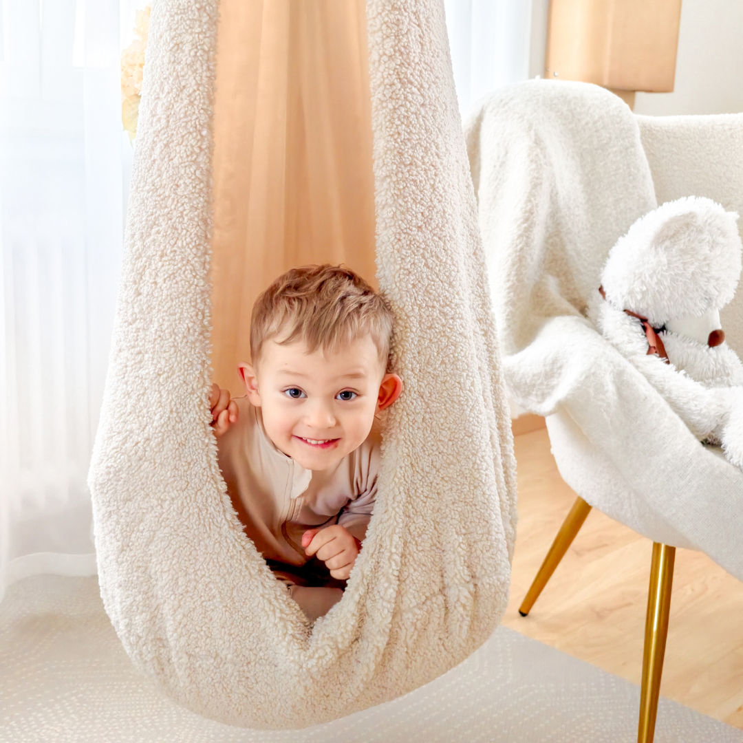 MeowBaby Hängesessel Cocoon Bearly - beige/creme