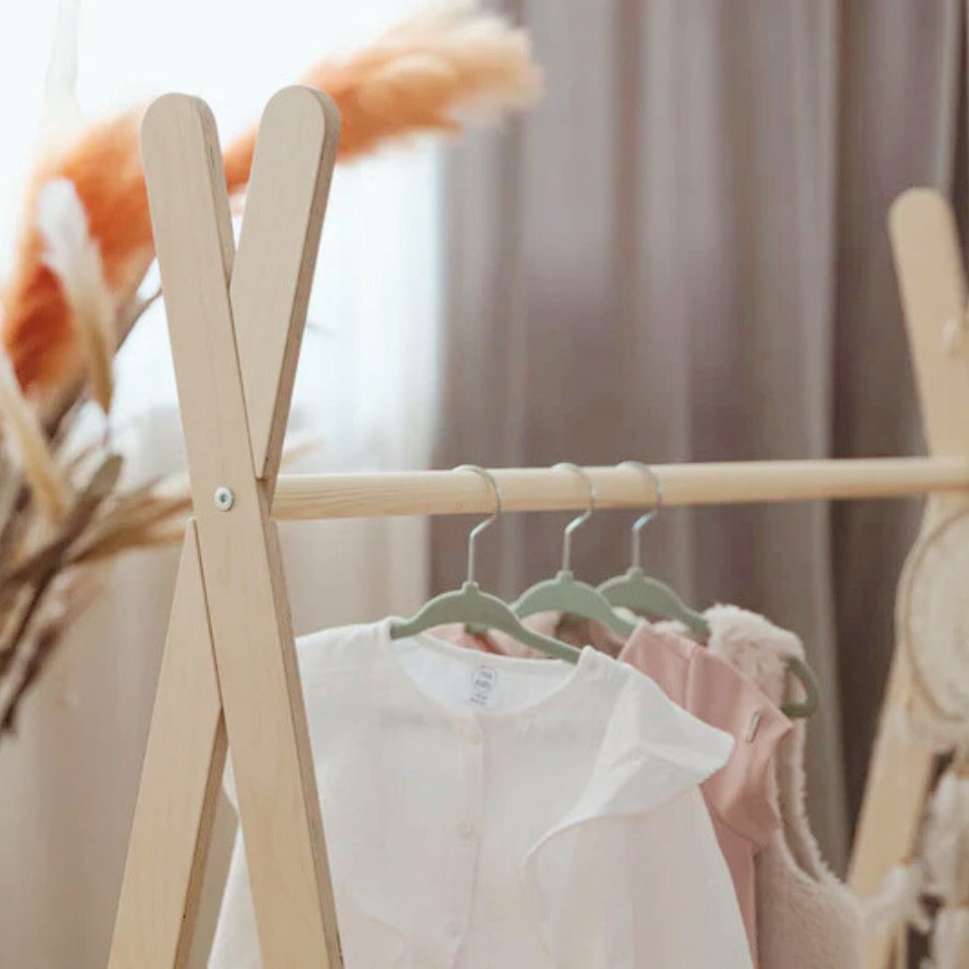 MeowBaby Montessori Tipi Clothes Rack Large - Natural