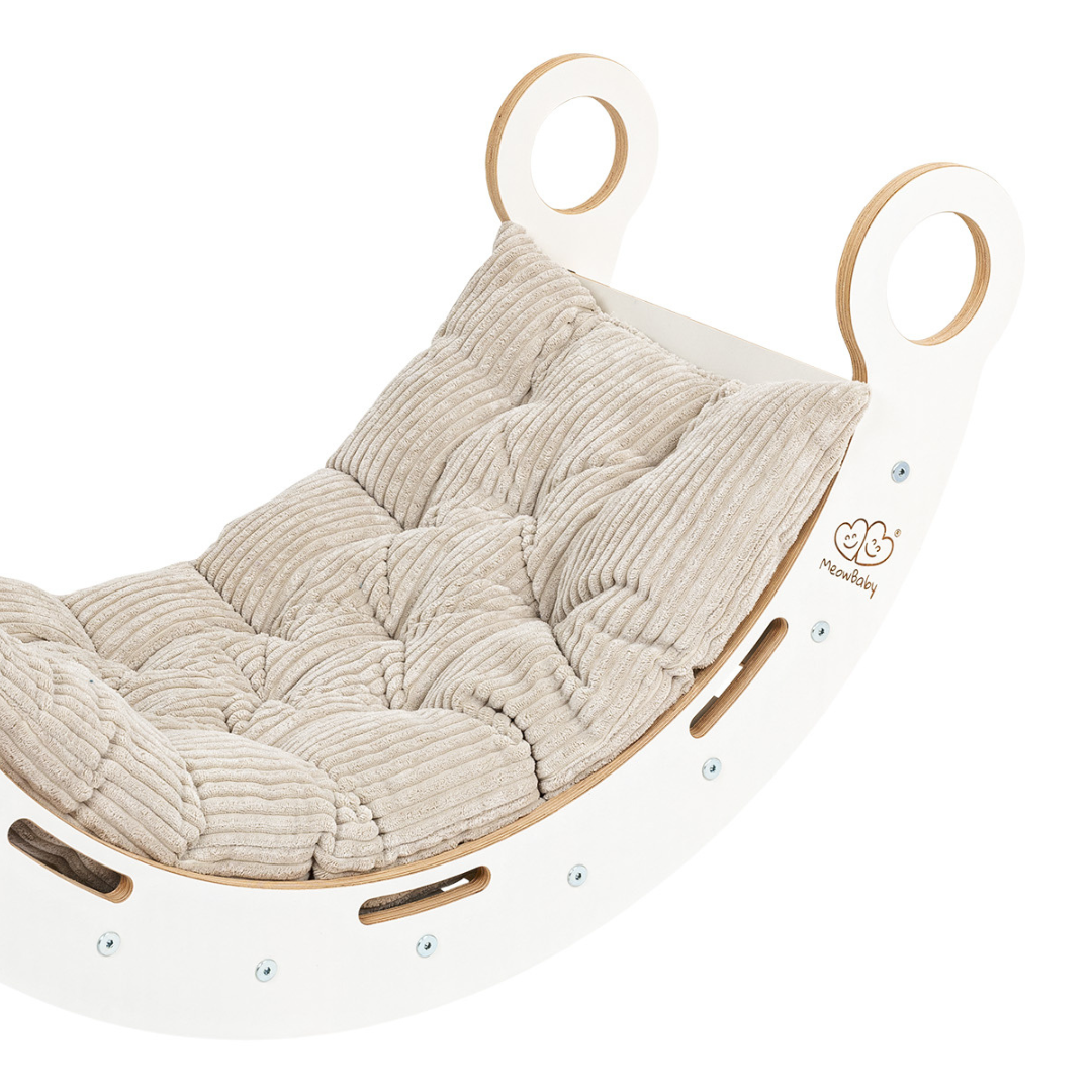 MeowBaby Wippkissen M - Cord ecru/beige | 90x42 cm