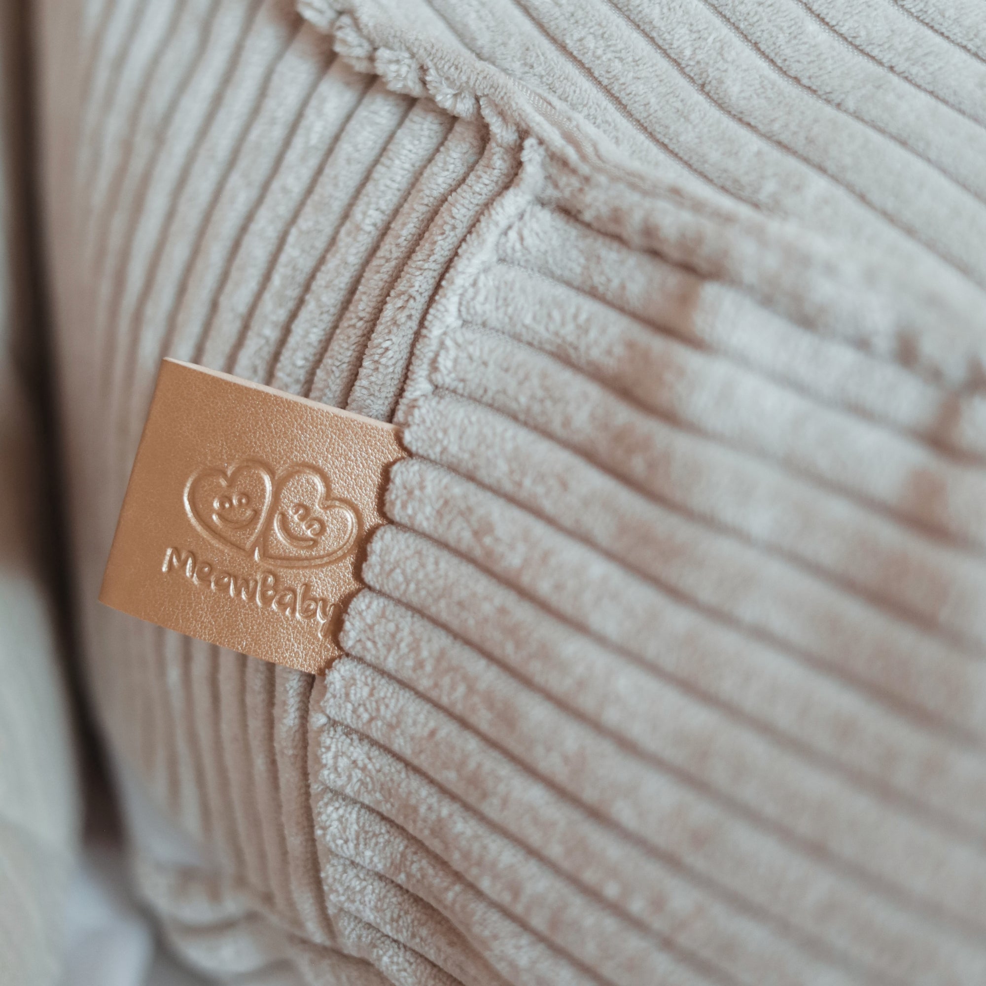 MeowBaby Beanbag Aesthetic Cord Bear - ecru/beige 