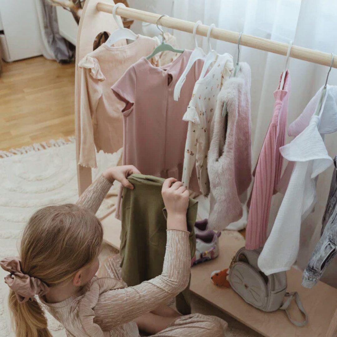 MeowBaby Montessori Clothes Rack Large - Natural