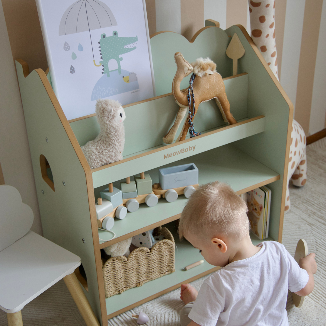 MeowBaby 2-in-1 Montessori-Bücherregal Cloudy