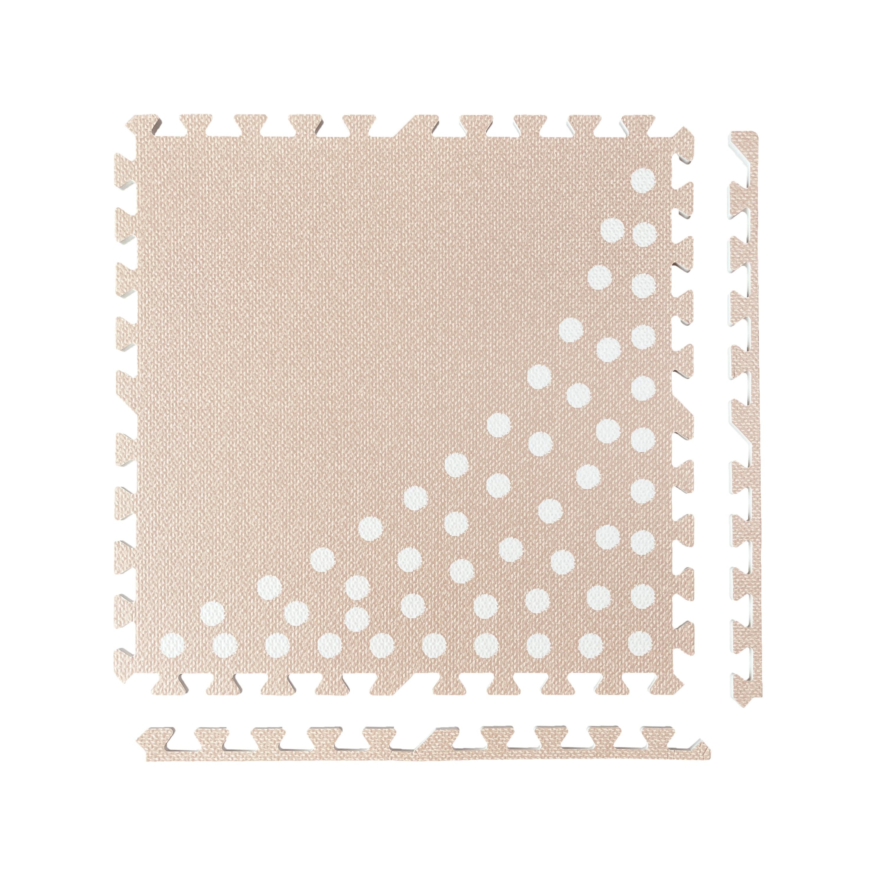 MeowBaby Puzzlematte 120x180 cm, 6 Elemente – beige, gepunktet