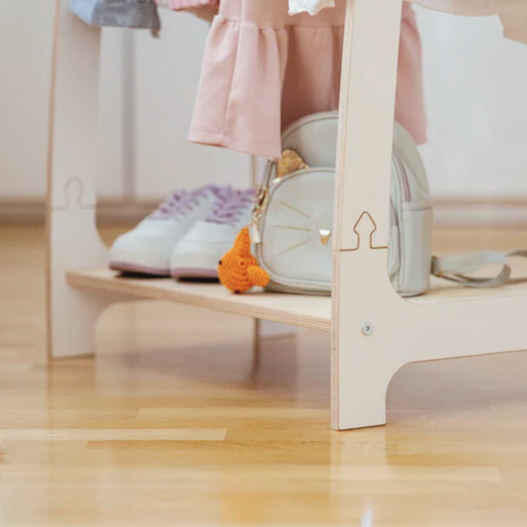 MeowBaby Montessori Clothes Rack Small - White